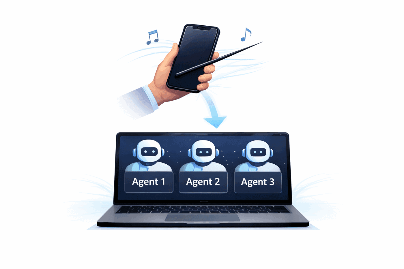 Conductor architecture showing agents running on your computer and being controlled from your phone